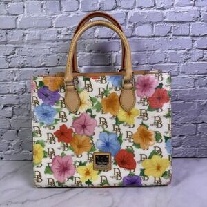 Dooney‎ & Bourke Leather Hibiscus Floral Janine Handbag Satchel ❤️